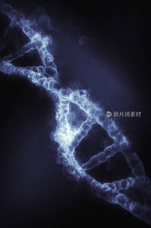 带有烟雾效果的3D DNA链